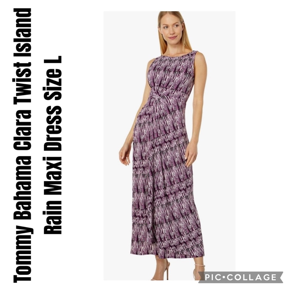 Tommy Bahama Clara Twist Island Rain Maxi Dress Size L